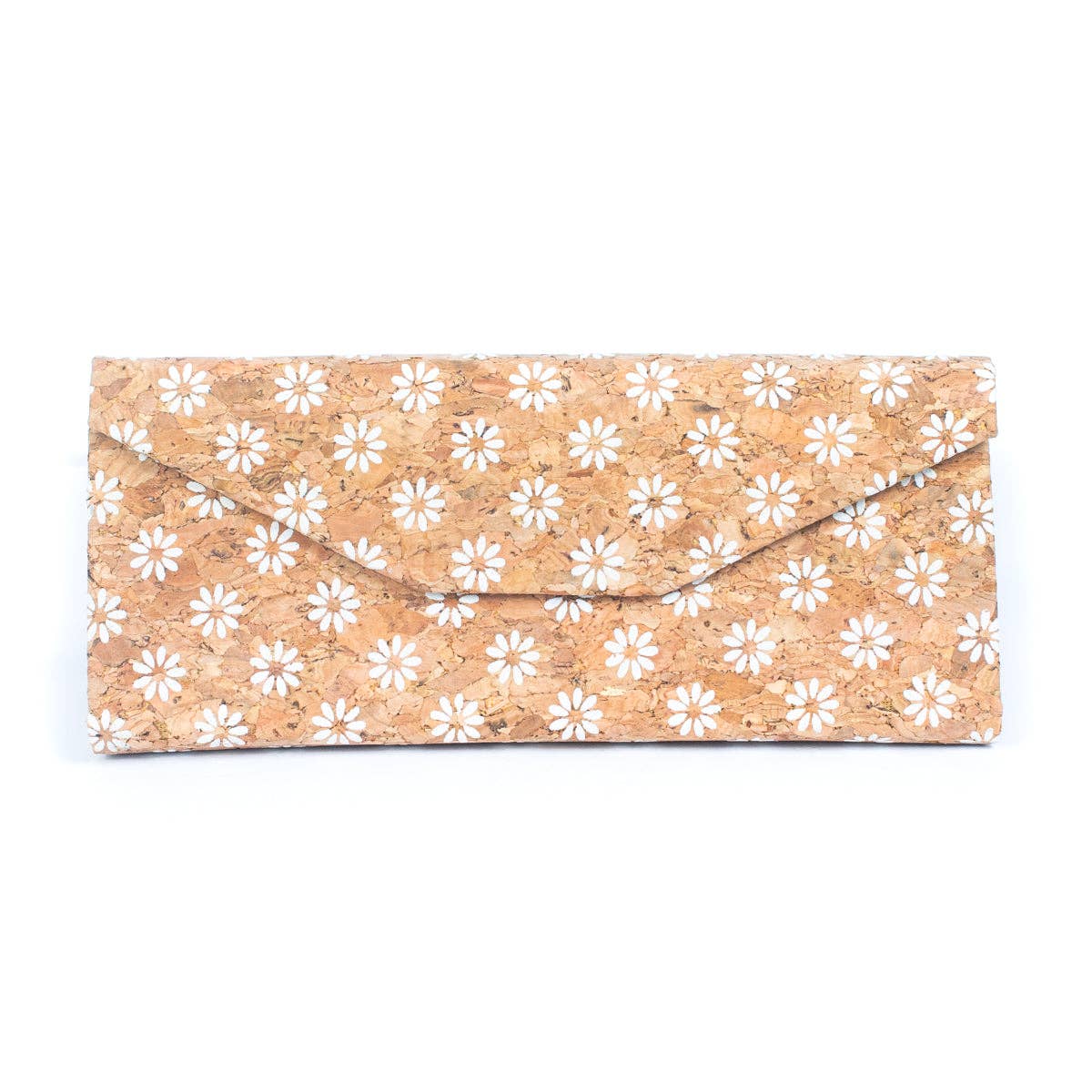 White Daisies Patterned Cork Foldable Glasses Case from Texas Cork Company