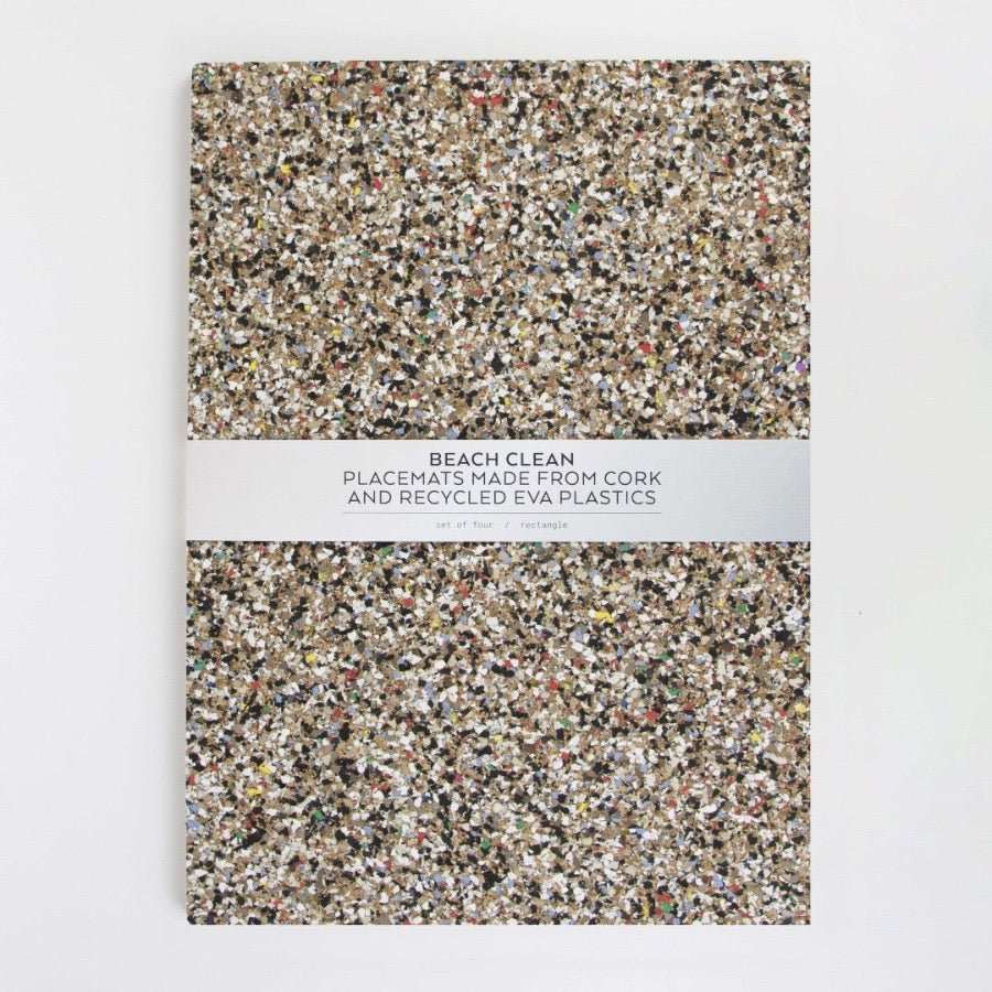 Beach clean placemats made from organic cork and recycled plastics  - rectangle shape