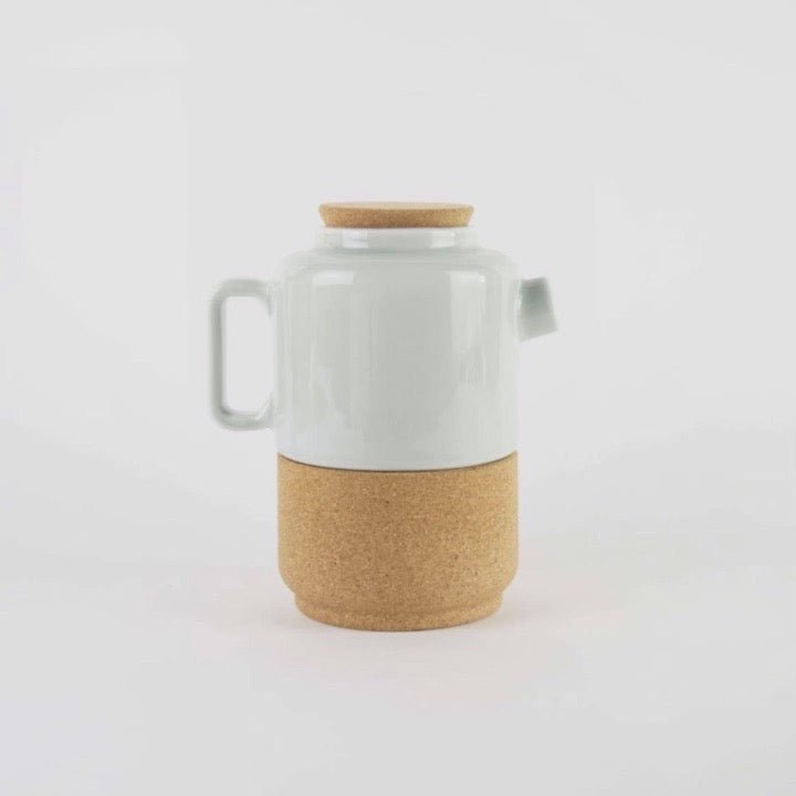 Tea pot with cork stopper on top and removable cork sleeve on bottom -EW-SET-TEA2-CM - Texas Cork Company