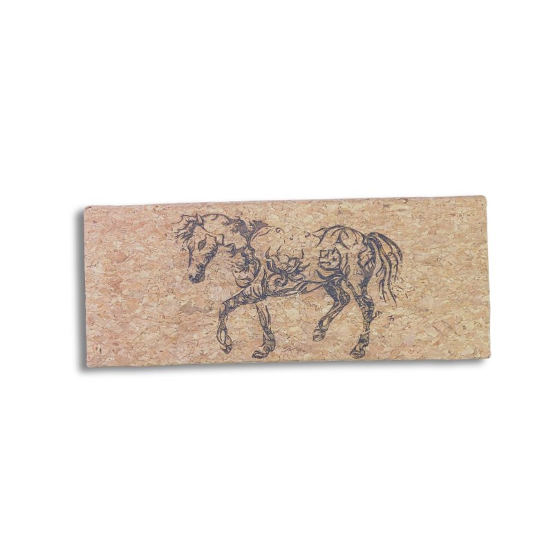 Foldable Engraved Cork Glasses Case -TCC-Glasses-Case-Horse - Texas Cork Company
