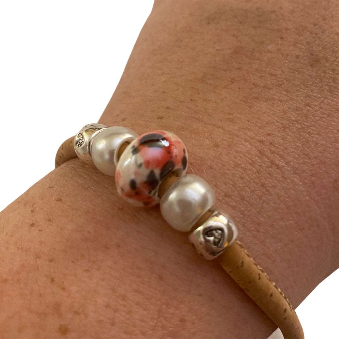 Handmade Women Bracelet Porcelain Beads -BR-448 - Texas Cork Company