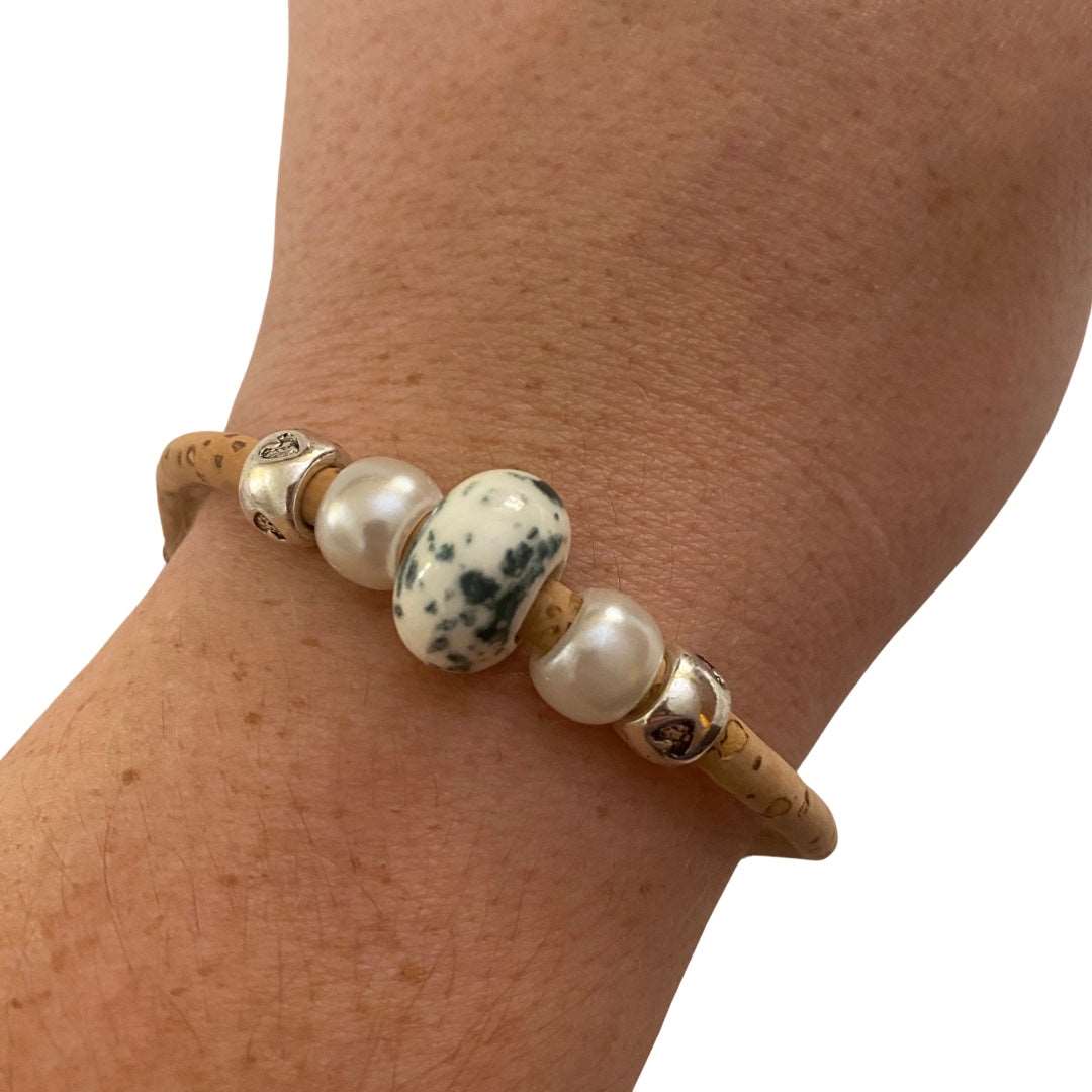 Handmade Women Bracelet Porcelain Beads -BR-448 - Texas Cork Company