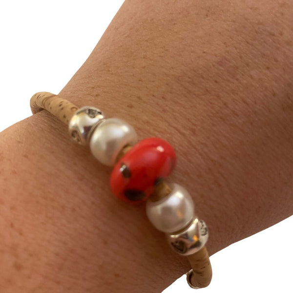 Handmade Women Bracelet Porcelain Beads -BR-448 - Texas Cork Company