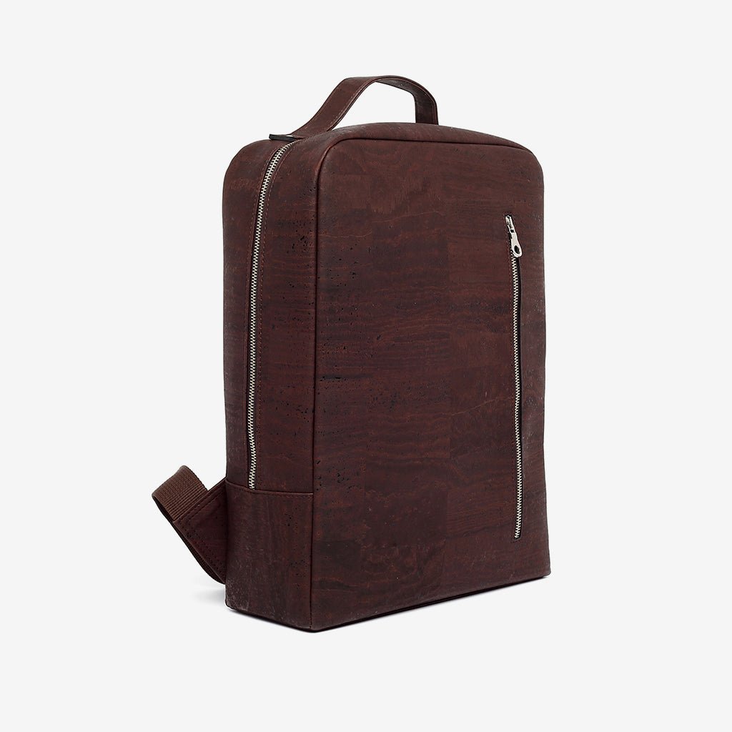 Large Backpack in Black or Brown Cork side view -4010.02-BR37 - Texas Cork Company