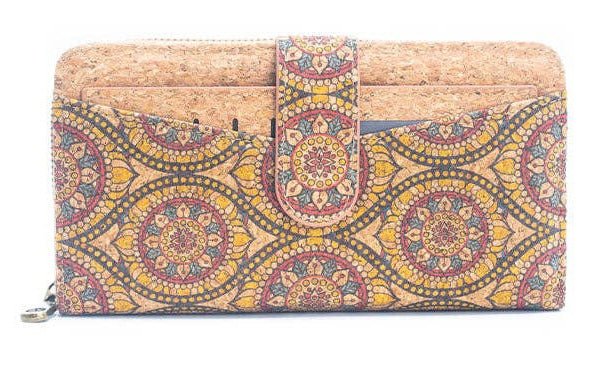 Long Natural Cork Women's Printed Wallet with Card Holder - Texas Cork Company