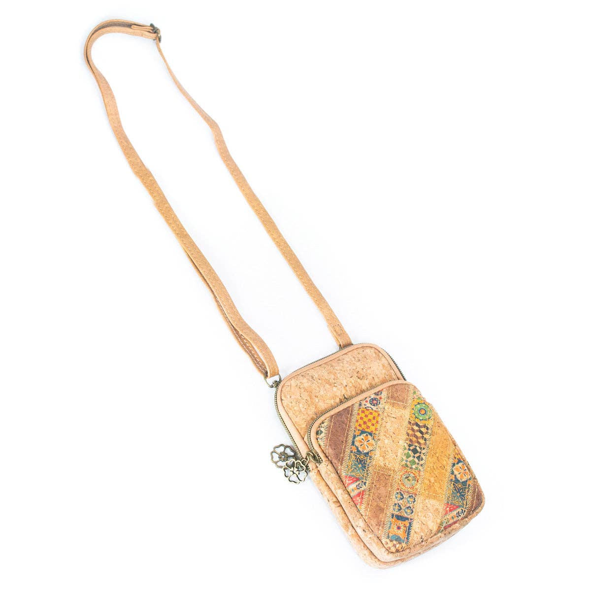 Natural Cork Patchwork Women's Phone Pouch -BAGF-060-A - Texas Cork Company