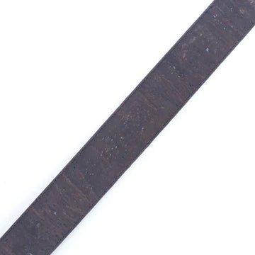 Natural cork leather belt with reversible design in natural and brown colors, brown side shown.