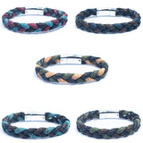 Unisex Bracelet | Colorful Braided Cork with Magnet Clasp -BRW-013-NGB - Texas Cork Company