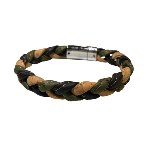 Unisex Bracelet | Colorful Braided Cork with Magnet Clasp -BRW-013-NBB - Texas Cork Company