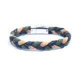 Unisex Bracelet | Colorful Braided Cork with Magnet Clasp -BRW-013-NGB - Texas Cork Company