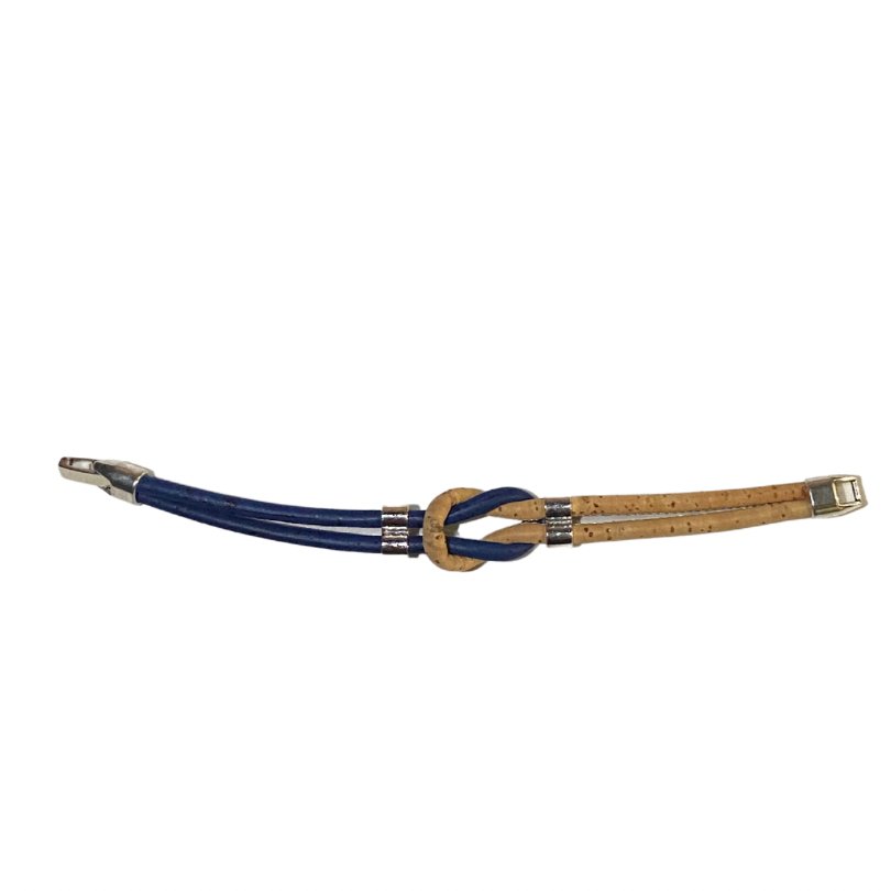 Unisex Bracelet | Twisted Cork Cord -DBR-029-NavyBlue - Texas Cork Company