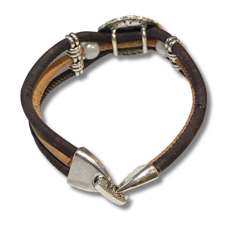 Women’s Bracelet | Cork Cord with Azulejo Tile Pendant - Texas Cork Company