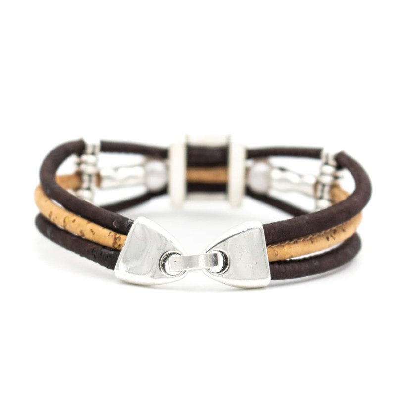 Women’s Bracelet | Cork Cord with Azulejo Tile Pendant - Texas Cork Company